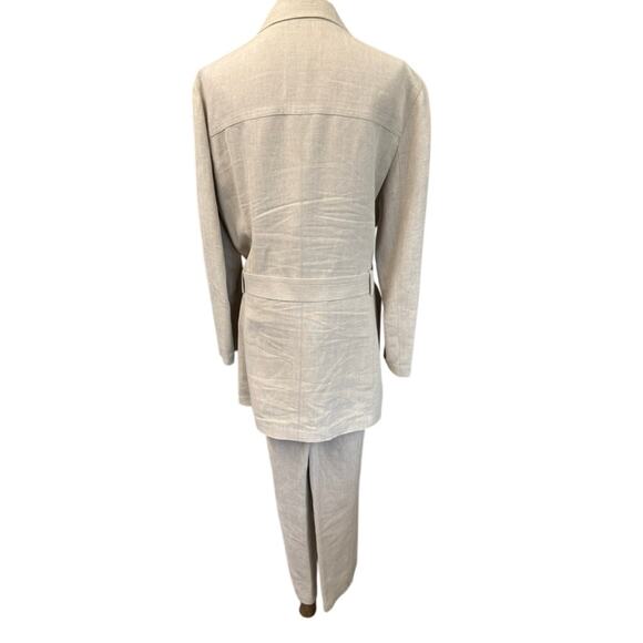 "EMANUEL UNGARO" 2 Pc. 100% Linen Pant Suit SZ 14 VTG  Quiet Luxury Elegant - Picture 3 of 16